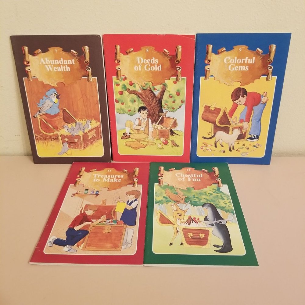 5 Abeka Readers Home School‎ Grades 1-3 Abundant Wealth Deeds Gold Colorful Gems
